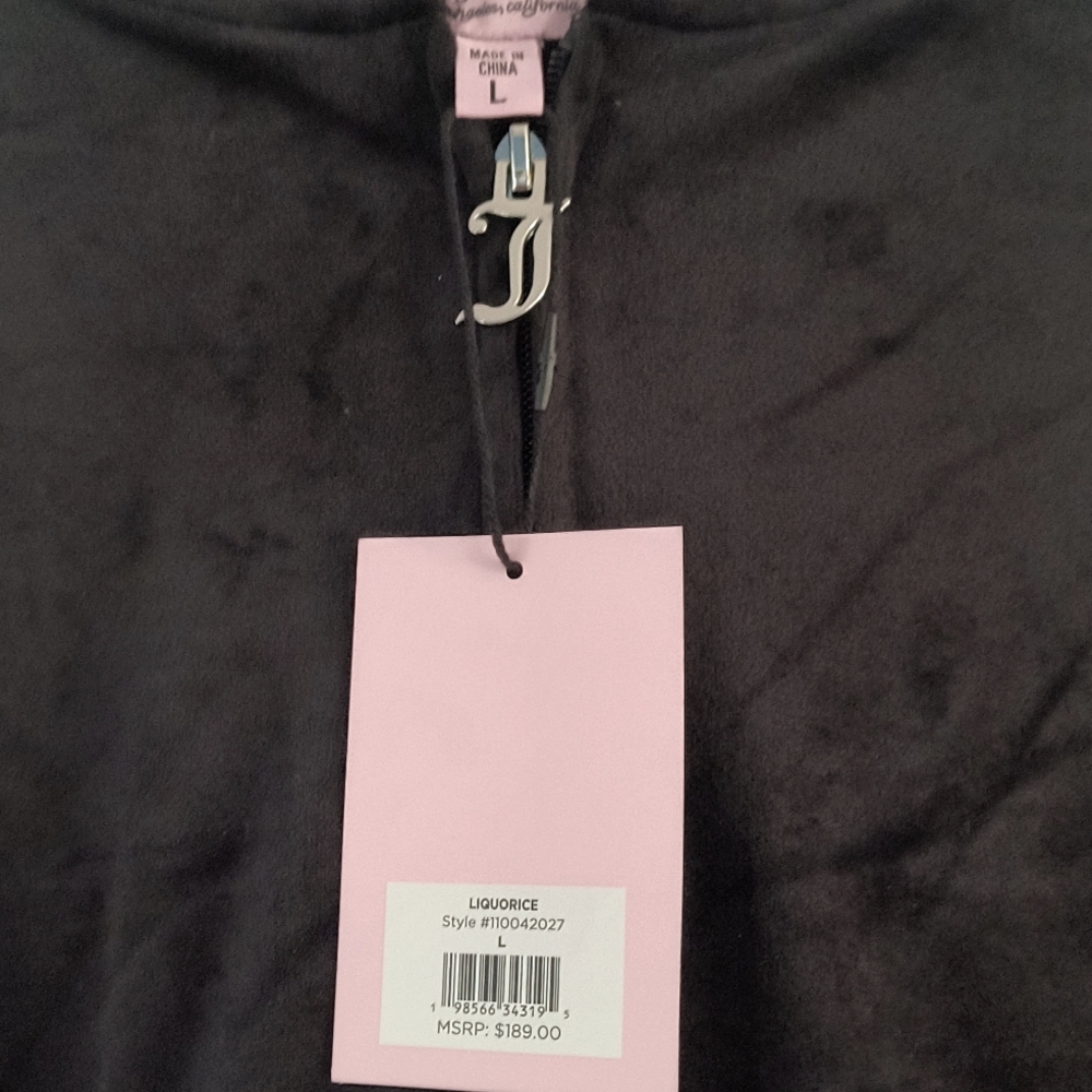 Juicy Couture Bling Velour Tracksuit Hoodie and Shorts Set NWT - Picture 3 of 8